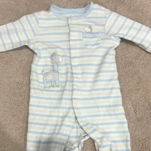 Blue and green Little Me onesie